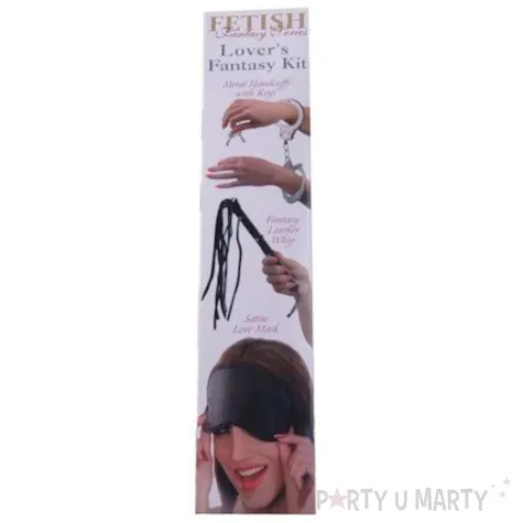 zestaw erotyczny kajdanki opaska pejcz czarny tropic