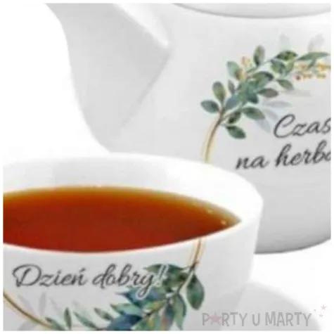 zestaw filizanka z imbrykiem duo czas na herbatke bgtech 2 szt