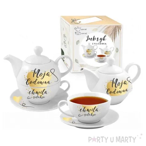 zestaw filizanka z imbrykiem duo moja cudowna chwila relaksu bgtech 2 szt