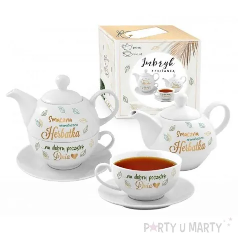 zestaw filizanka z imbrykiem duo smaczna aromatyczna herbatka bgtech 2 szt