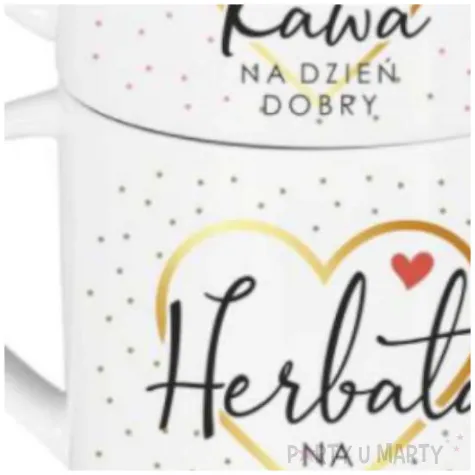 zestaw filizanka z kubkiem kawa na dzien dobry herbata na dobry wieczor bgtech 2 szt