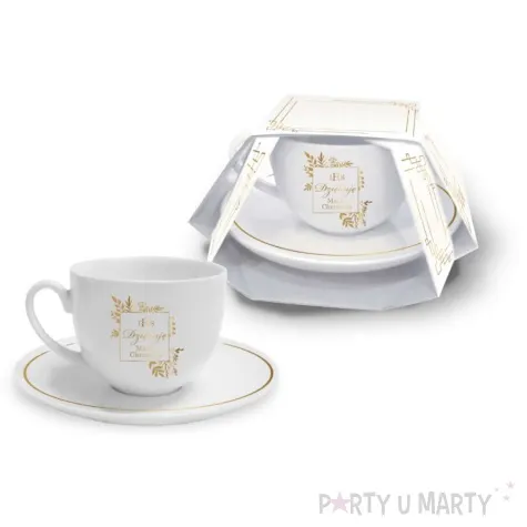 zestaw filizanka ze spodkiem dziekuje ci matko chrzestna bgtech 220 ml