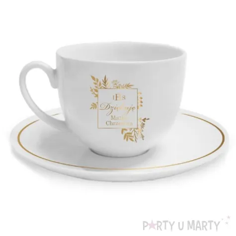 zestaw filizanka ze spodkiem dziekuje ci matko chrzestna bgtech 220 ml