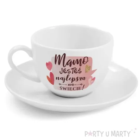 zestaw filizanka ze spodkiem najlepsza mama bgtech 190 ml