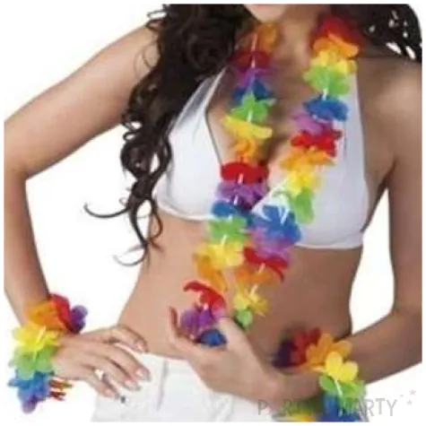 zestaw hawajski naszyjnik opaska bransoletki mix boland