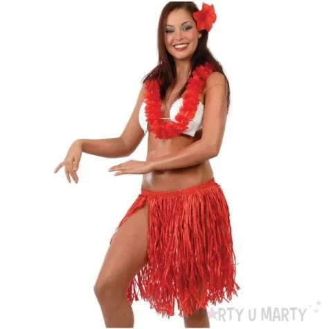 zestaw hawajskie party czerwony guirca