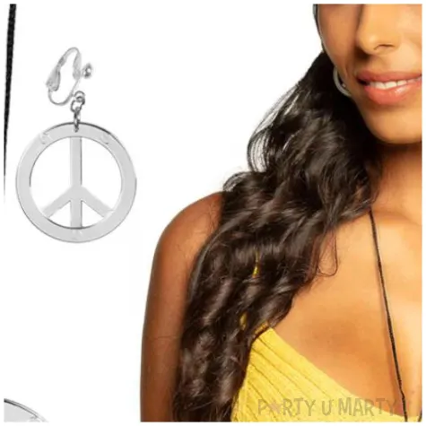 zestaw hipis opaska kolczyki naszyjnik boland