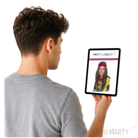 zestaw hipis peruka okulary medalion opaska mix smiffys