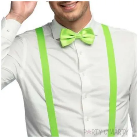 zestaw imprezowy neon okulary muszka szelki zielony boland