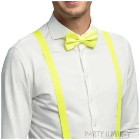 zestaw imprezowy neon okulary muszka szelki zolty boland