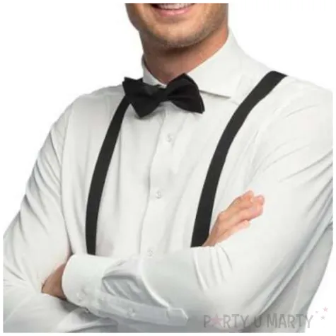 zestaw imprezowy okulary muszka szelki czarny boland