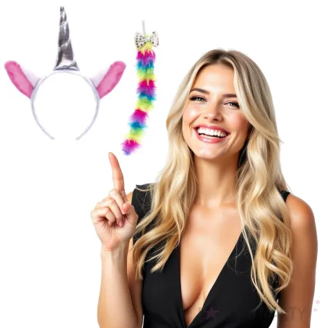 zestaw jednorozec teczowy ogon wielokolorowy kraszek