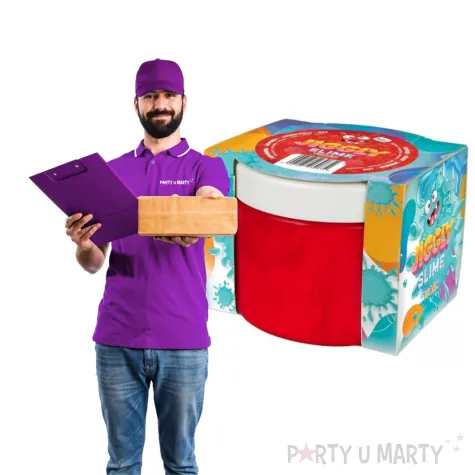 zestaw jiggly slime czerwona truskawka tuban 500g