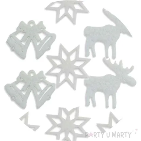 zestaw kreatywny biale swieta z reniferkiem filc titanum 12 szt