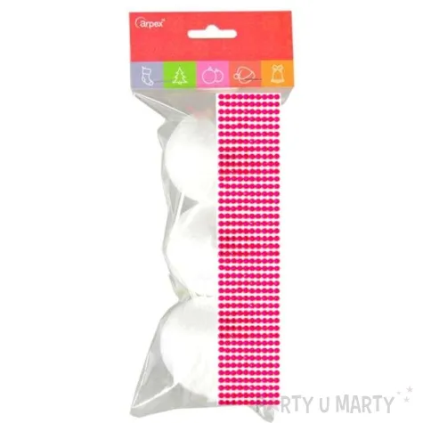 zestaw kreatywny bombki styropianowe i cyrkonie rozowy arpex 3 szt