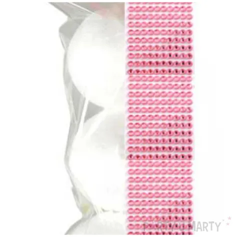 zestaw kreatywny bombki styropianowe i cyrkonie rozowy j arpex 3 szt