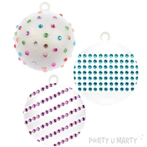 zestaw kreatywny bombki styropianowe i cyrkonie zloty arpex 3 szt