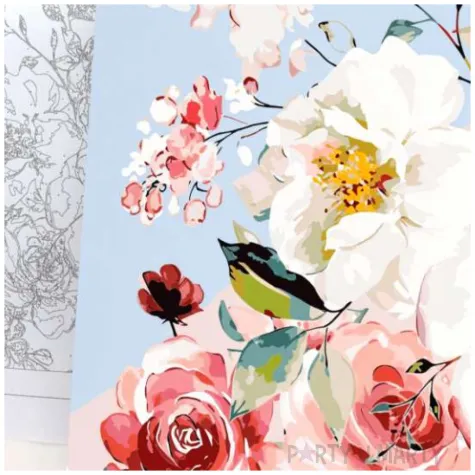 zestaw kreatywny do malowania po numerach rozowe kwiaty obraz diy 40 x 50 cm