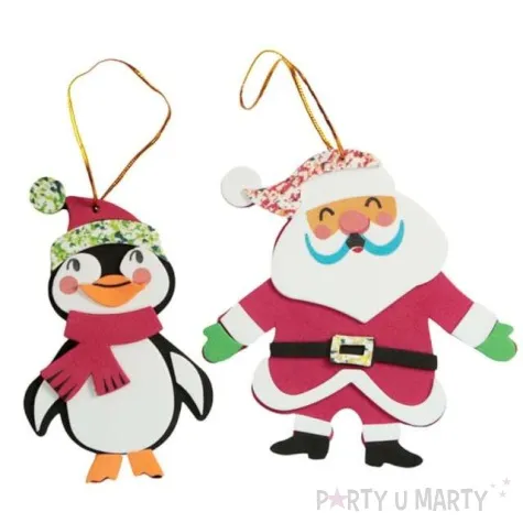 zestaw kreatywny mikolaje i pingwinki pianka titanum 6 szt