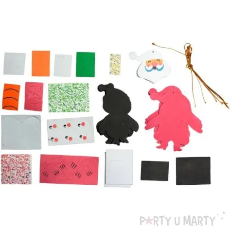 zestaw kreatywny mikolaje i pingwinki pianka titanum 6 szt