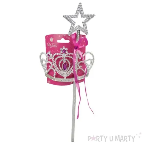 zestaw ksiezniczka diadem i rozdzka rozowy arpex