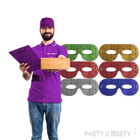 zestaw maski imprezowe holo mix godan 6 szt