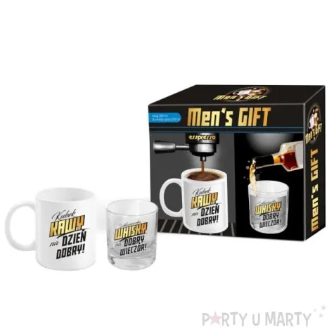 zestaw naczyn kubek i szklanka do whisky bgtech