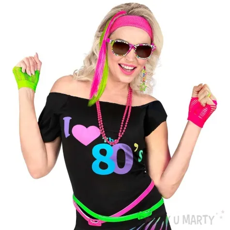 zestaw neonowa kompozycja lata 80 rozowo zielony widmann