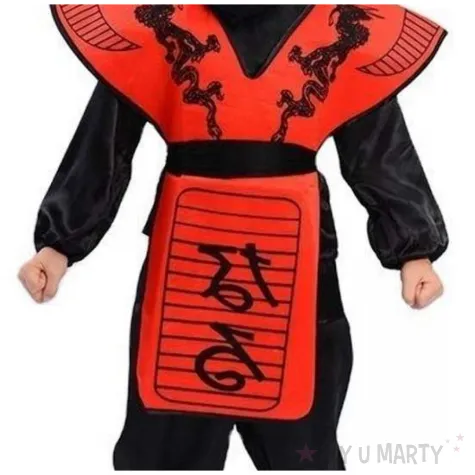 zestaw ninja shinobi maska kolnierz pasek czerwony kraszek 122 128 cm