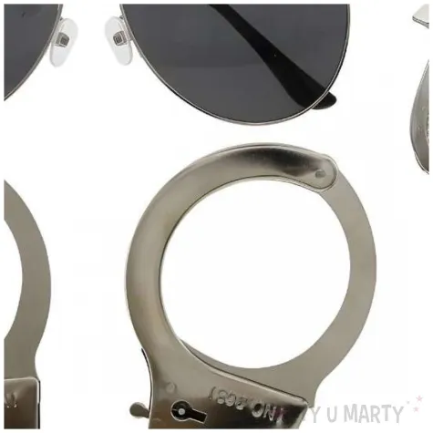 zestaw policjant okulary kajdanki odznaka godan