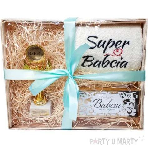 zestaw prezentowy czekolada recznik puchar dla super babci giftworld