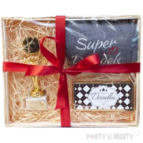zestaw prezentowy czekolada recznik puchar dla super dziadka giftworld