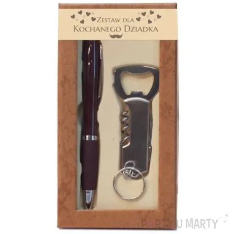 zestaw prezentowy dlugopis i otwieracz dla dziadka giftmania