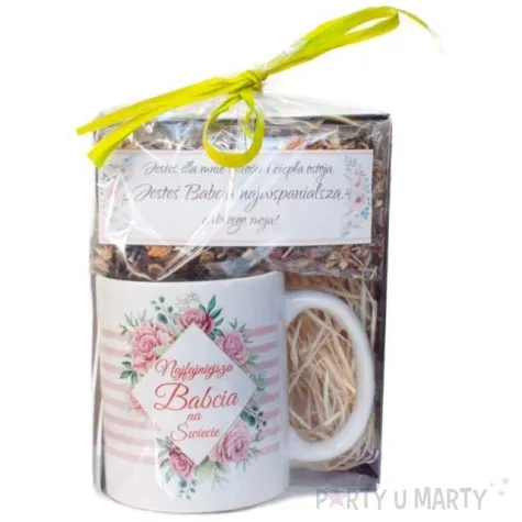 zestaw prezentowy kubek z herbata dla babci giftmania