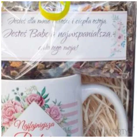 zestaw prezentowy kubek z herbata dla babci giftmania