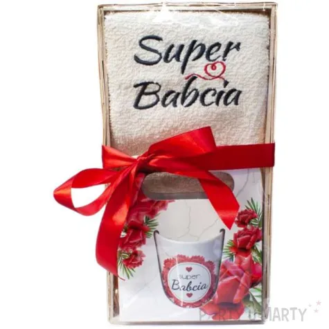 zestaw prezentowy recznik kubek dla babci giftmania