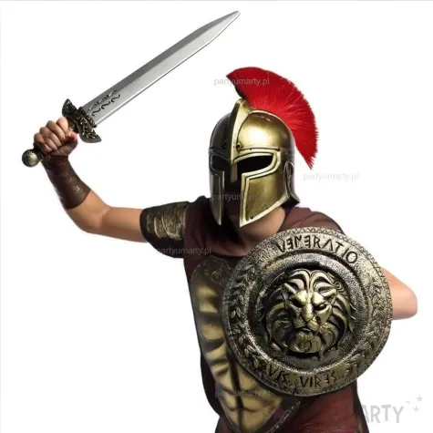 zestaw rycerz tarcza i miecz zloty boland