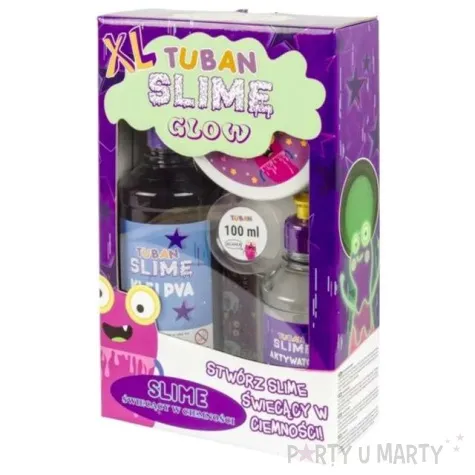zestaw super slime xl swiecacy w ciemnosci tuban