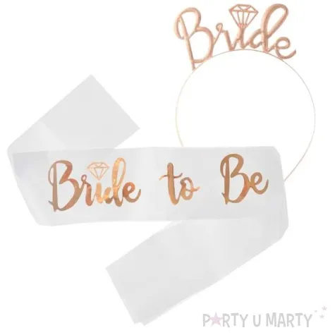 zestaw szarfa z opaska bride to be godan