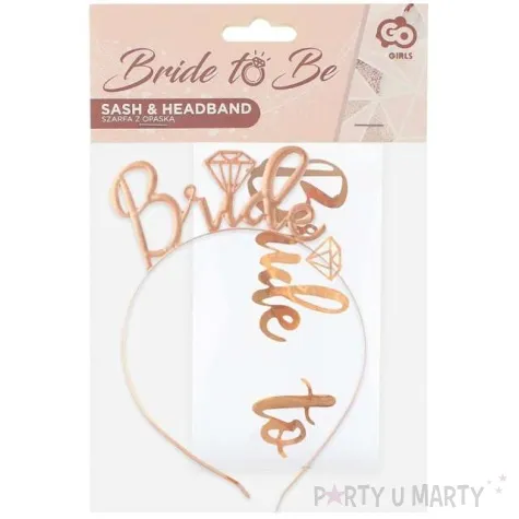 zestaw szarfa z opaska bride to be godan