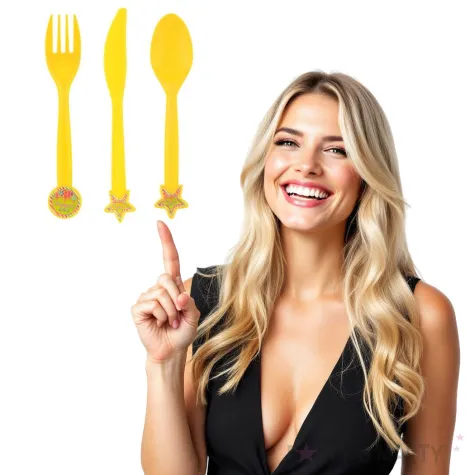 zestaw sztuccow urodzinowe swieczki zolte godan m 24 szt