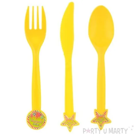 zestaw sztuccow urodzinowe swieczki zolte godan m 24 szt