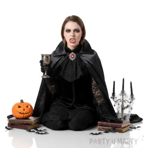 zestaw wampira do stroju na halloween sztuczna krew i kly dracula cosplay larp