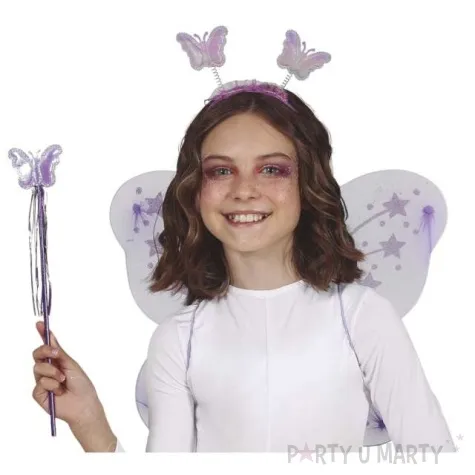 zestaw wrozka rozdzka opaska skrzydla fioletowy guirca