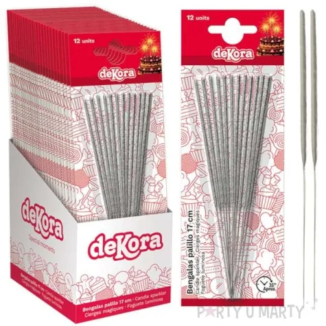 zimne ognie classic srebrne dekora 17 cm 12 szt