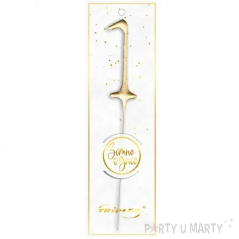 zimne ognie cyfra 1 zlota triplex 17 5 cm