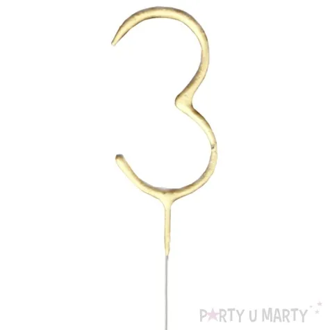 zimne ognie cyfra 3 zlota triplex 17 5 cm