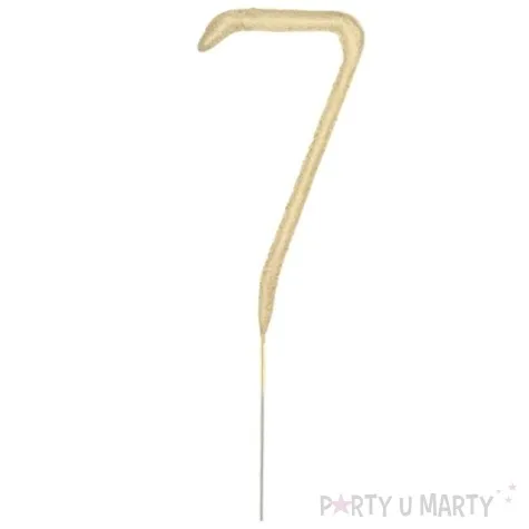 zimne ognie cyfra 7 zlota partypal 16 cm