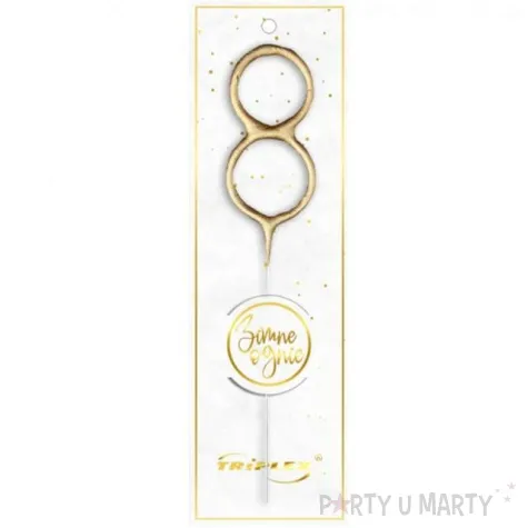 zimne ognie cyfra 8 zlota triplex 17 5 cm