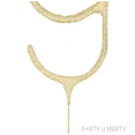 zimne ognie cyfra 9 zlota partypal 16 cm